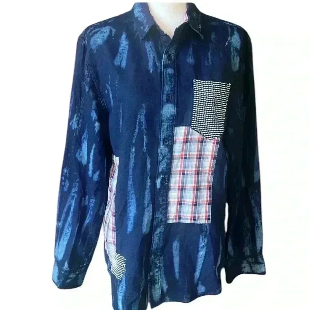 Sun + Stone mens cotton. Button down shirt. Size medium. Excellent condition.